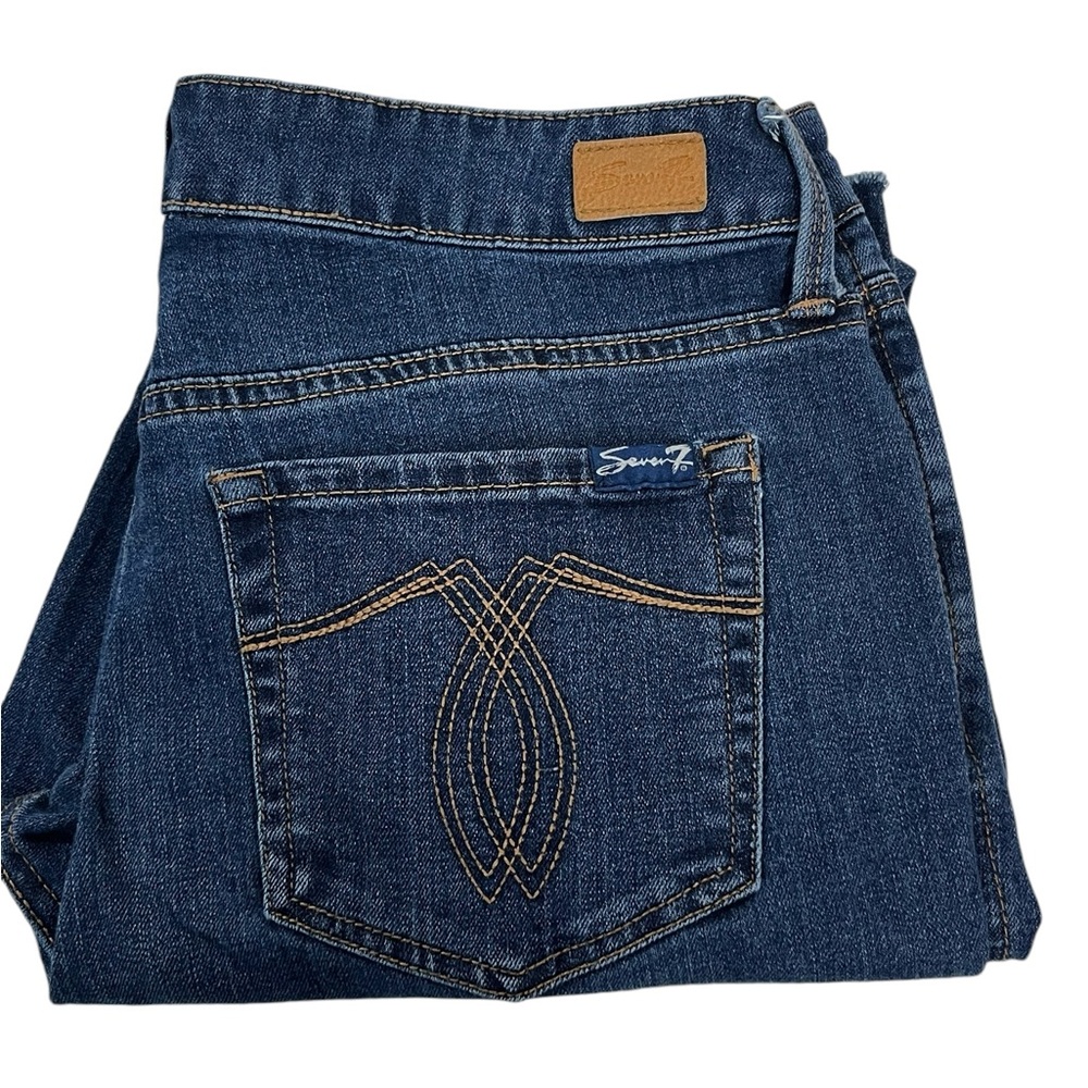 SEVEN 7 WOMENS JEANS‎ SIZE 4 28 INCH FRAYED HEM MEDIUM WASH